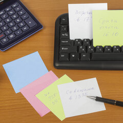 Блок для записей STAFF проклеенный, куб 9&times;9&times;9 см, цветной, чередование с белым, 129208