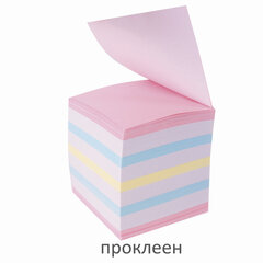 Блок для записей STAFF проклеенный, куб 9&times;9&times;9 см, цветной, чередование с белым, 129208