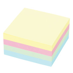 Блок самоклеящийся (стикеры) STAFF PROFIT ПАСТЕЛЬНЫЙ, 76&times;76 мм, 400 листов, 4 цвета, 129352