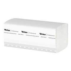 Полотенца бумажные 250 шт., VEIRO (H3) COMFORT, 1-слойные, белые, КОМПЛЕКТ 20 пачек, 21х21,6, V-сложение, KV210