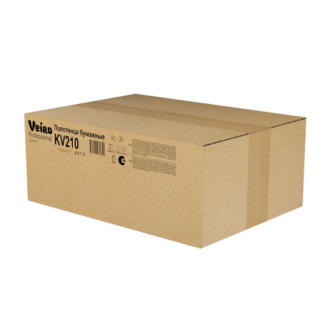 Полотенца бумажные 250 шт., VEIRO (H3) COMFORT, 1-слойные, белые, КОМПЛЕКТ 20 пачек, 21х21,6, V-сложение, KV210 - фото 8