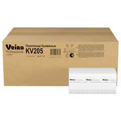 Полотенца бумажные 200 шт., VEIRO (Система H3) COMFORT, 2-слойные, белые, КОМПЛЕКТ 20 пачек, 21&times;21,6, V-сложение, KV205