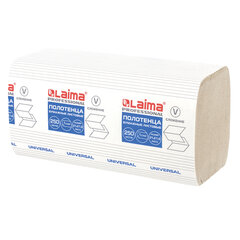 Полотенца бум. 250шт, LAIMA (H3) UNIVERSAL, 1-слойные, натуральный цвет, КОМПЛЕКТ 20 пачек, 21&times;21,6, V-сложение, 129538