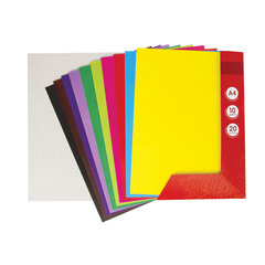 Цветная бумага, А4, мелованная (глянцевая), 20 листов 10 цветов, в папке, ОСТРОВ СОКРОВИЩ, 200&times;280 мм, 129554