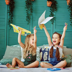 Цветная бумага, А4, офсетная, 16 листов 8 цветов, на скобе, ЮНЛАНДИЯ, 200&times;280 мм, АССОРТИ, 129557