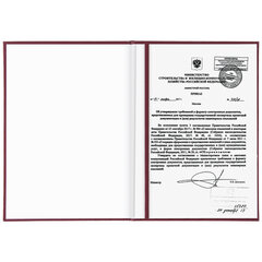 Папка адресная бумвинил &laquo;НА ПОДПИСЬ&raquo;, А4, бордовая, индивидуальная упаковка, STAFF &laquo;Basic&raquo;, 129577