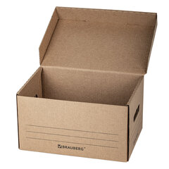 Короб архивный &laquo;Делопроизводство&raquo; (235&times;325&times;180 мм), с крышкой, гофрокартон, BRAUBERG, 129589