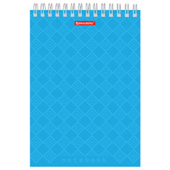 Блокнот А5 146&times;205 мм, 60 л., гребень, картон, жесткая подложка, клетка, BRAUBERG, &laquo;Классика&raquo;, 129812