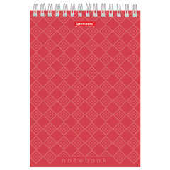 Блокнот А5 146&times;205 мм, 60 л., гребень, картон, жесткая подложка, клетка, BRAUBERG, &laquo;Классика&raquo;, 129812