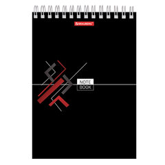 Блокнот А5 146&times;205 мм, 80 л., гребень, картон, жесткая подложка, клетка, BRAUBERG, &laquo;Стильный&raquo;, 129818