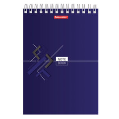 Блокнот А5 146&times;205 мм, 80 л., гребень, картон, жесткая подложка, клетка, BRAUBERG, &laquo;Стильный&raquo;, 129818