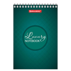 Блокнот МАЛЫЙ ФОРМАТ А6 97&times;145 мм, 60 л., гребень, картон, клетка, BRAUBERG, &laquo;Luxury&raquo;, 129829