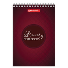 Блокнот МАЛЫЙ ФОРМАТ А6 97&times;145 мм, 60 л., гребень, картон, клетка, BRAUBERG, &laquo;Luxury&raquo;, 129829