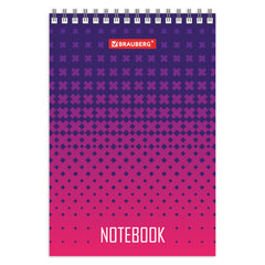 Блокнот МАЛЫЙ ФОРМАТ А6 97&times;145 мм, 80 л., гребень, картон, клетка, BRAUBERG, &laquo;Геометрия&raquo;, 129834