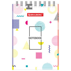 Блокнот МАЛЫЙ ФОРМАТ А7 75&times;105 мм, 40 л., гребень, картон, клетка, BRAUBERG, &laquo;Креатив&raquo;, 129854