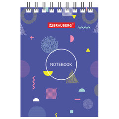Блокнот МАЛЫЙ ФОРМАТ А7 75&times;105 мм, 40 л., гребень, картон, клетка, BRAUBERG, &laquo;Креатив&raquo;, 129854