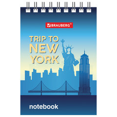 Блокнот МАЛЫЙ ФОРМАТ А7 75&times;105 мм, 40 л., гребень, картон, клетка, BRAUBERG, &laquo;Города&raquo;, 129856