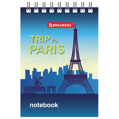 Блокнот МАЛЫЙ ФОРМАТ А7 75&times;105 мм, 40 л., гребень, картон, клетка, BRAUBERG, &laquo;Города&raquo;, 129856