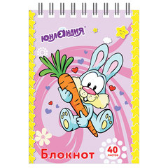 Блокнот МАЛЫЙ ФОРМАТ А7 75&times;105 мм, 40 л., гребень, картон, клетка, ЮНЛАНДИЯ, &laquo;Мультяшки&raquo;, 129860