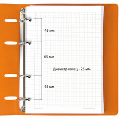 Тетрадь на кольцах А5 (180&times;220 мм), 120 листов, под кожу, клетка, BRAUBERG &laquo;Joy&raquo;, оранжевый/<wbr/>светло-оранжевый, 129992