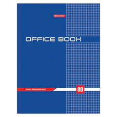 Книга канцелярская 80 л., клетка, твердая, глянцевая, блок офсет, А4 215&times;295 мм, BRAUBERG, 130065