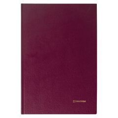 Книга учета 96 л., клетка, твердая, бумвинил, блок офсет, А4 200&times;290 мм, BRAUBERG, бордовая, 130224