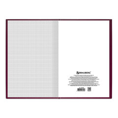 Книга учета 96 л., клетка, твердая, бумвинил, блок офсет, А4 200&times;290 мм, BRAUBERG, бордовая, 130224