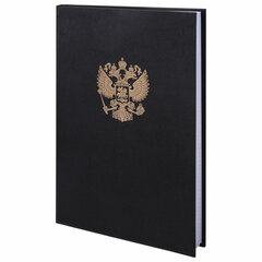 Книга учета 96 л., клетка, твердая, бумвинил, офсет, герб, А4 (200&times;290 мм), BRAUBERG, черная, 130275