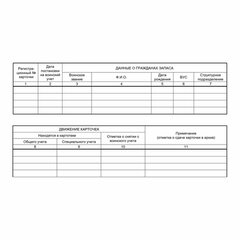 Журнал учета карточек граждан,подлежащих воинскому учету Ф.10, 32 л., сшивка/<wbr/>пломба/<wbr/>обложка ПВХ, 130285