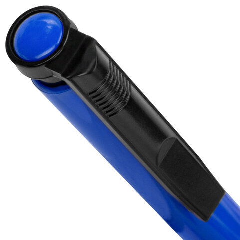 Ручка шариковая автоматическая с грипом BRAUBERG "Explorer", СИНЯЯ, корпус синий, узел 0,7 мм, линия письма 0,35 мм, 140581 - фото 4