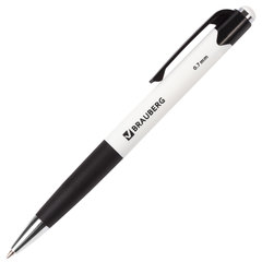 Ручка шариковая автоматическая с грипом BRAUBERG &laquo;Concept&raquo;, СИНЯЯ, корпус ассорти, узел 0,7 мм, линия письма 0,35 мм, 141156