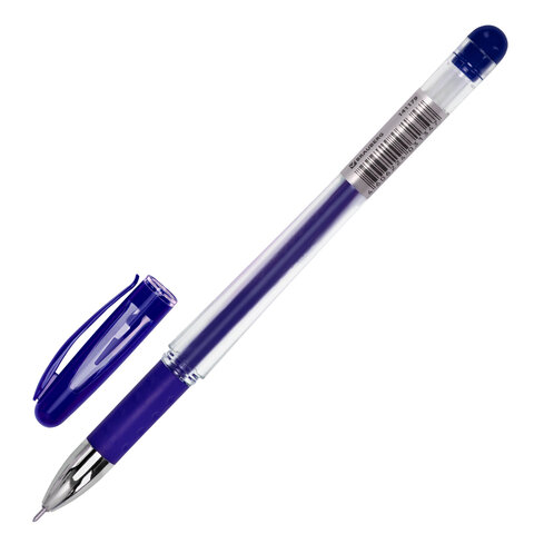 Ручка гелевая с грипом BRAUBERG "Fine Gel", СИНЯЯ, игольчатый узел 0,5 мм, линия письма 0,35 мм, 141179 - фото 3