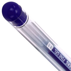 Ручка гелевая с грипом BRAUBERG &laquo;Fine Gel&raquo;, СИНЯЯ, игольчатый узел 0,5 мм, линия письма 0,35 мм, 141179