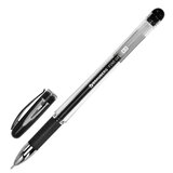 Ручка гелевая с грипом BRAUBERG "Fine Gel", ЧЕРНАЯ, игольчатый узел 0,5 мм, линия письма 0,35 мм, 141180