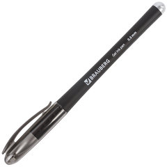 Ручка гелевая с грипом BRAUBERG &laquo;Impulse&raquo;, ЧЕРНАЯ, игольчатый узел 0,5 мм, линия письма 0,35 мм, 141183