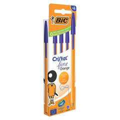 Ручки шариковые BIC &laquo;Orange Original&raquo;, НАБОР 4 шт., СИНИЕ, узел 0,8 мм, линия письма 0,3 мм, пакет, 8308521