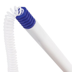 Ручка шариковая настольная BRAUBERG &laquo;Стенд-Пен&raquo;, СИНЯЯ, пружинка, корпус белый/<wbr/>синий, линия письма 0,5 мм, 141353