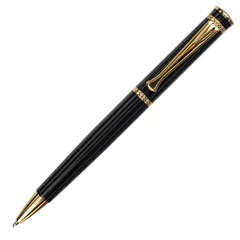 Ручка подарочная шариковая BRAUBERG &laquo;Perfect Black&raquo;, корпус черный, узел 1 мм, линия письма 0,7 мм, синяя, 141416