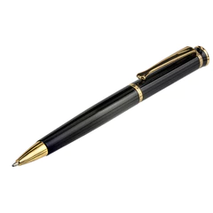 Ручка подарочная шариковая BRAUBERG &laquo;Perfect Black&raquo;, корпус черный, узел 1 мм, линия письма 0,7 мм, синяя, 141416