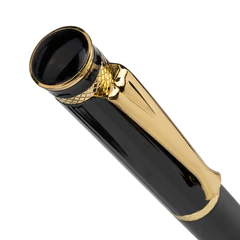 Ручка подарочная шариковая BRAUBERG &laquo;Perfect Black&raquo;, корпус черный, узел 1 мм, линия письма 0,7 мм, синяя, 141416