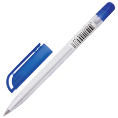 Ручка шариковая масляная BRAUBERG &laquo;OIL PEN&raquo;, СИНЯЯ, корпус прозрачный, 0,7 мм, линия 0,35 мм, 141476