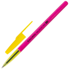 Ручка шариковая BRAUBERG &laquo;Color&raquo;, СИНЯЯ, корпус ассорти, узел 1 мм, линия письма 0,5 мм, 141507