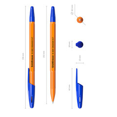 Ручка шариковая ERICH KRAUSE "R-301 Orange", СИНЯЯ, корпус оранжевый, узел 0,7 мм, линия письма 0,35 мм, 43194