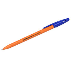 Ручка шариковая ERICH KRAUSE "R-301 Orange", СИНЯЯ, корпус оранжевый, узел 0,7 мм, линия письма 0,35 мм, 43194