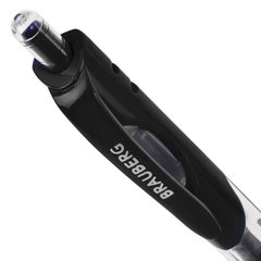 Ручка гелевая автоматическая с грипом BRAUBERG &laquo;Black Jack&raquo;, ЧЕРНАЯ, трехгранная, узел 0,7 мм, линия письма 0,5 мм, 141552