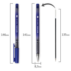 Ручка шариковая масляная BRAUBERG &laquo;Profi-Oil&raquo;, СИНЯЯ, корпус с печатью, узел 0,7 мм, линия письма 0,35 мм, 141632