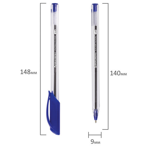 Ручка шариковая масляная BRAUBERG "Extra Glide", СИНЯЯ, трехгранная, узел 1 мм, линия письма 0,5 мм, 141700 - фото 8