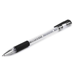 Ручка гелевая с грипом STAFF &laquo;EVERYDAY&raquo; GP-192, ЧЕРНАЯ, корпус прозрачный, узел 0,5 мм, линия письма 0,35 мм, 141823