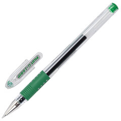Ручка гелевая с грипом PILOT &laquo;G-1 Grip&raquo;, ЗЕЛЕНАЯ, корпус прозрачный, узел 0,5 мм, линия письма 0,3 мм