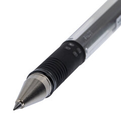 Ручка гелевая с грипом PILOT &laquo;G-3&raquo;, ЧЕРНАЯ, корпус прозрачный, узел 0,38 мм, линия письма 0,2 мм, BLN-G3-38